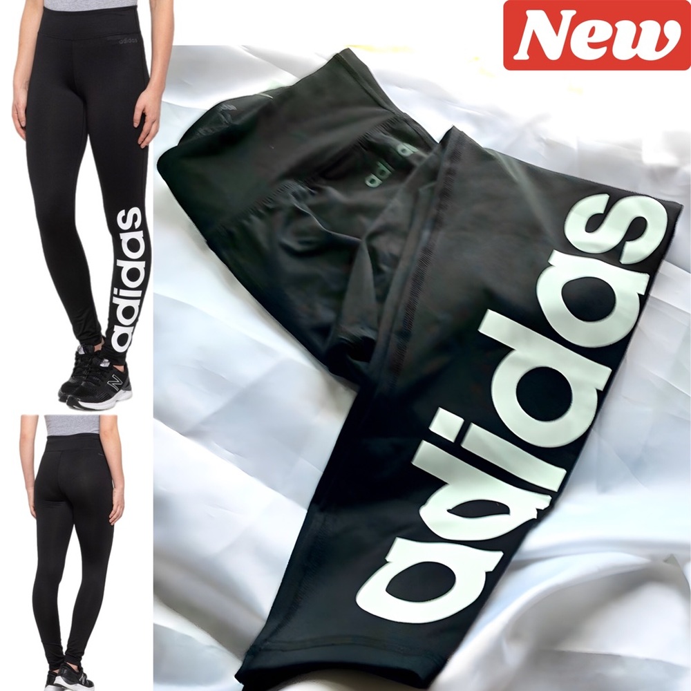 🆕 adidas Fab Linear Long Tights black & white size med